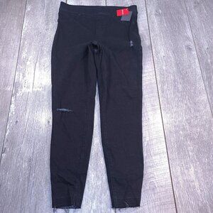 Spanx Denim Leggings Womens Size Large Distressed Vintage Black High Rise Jeans